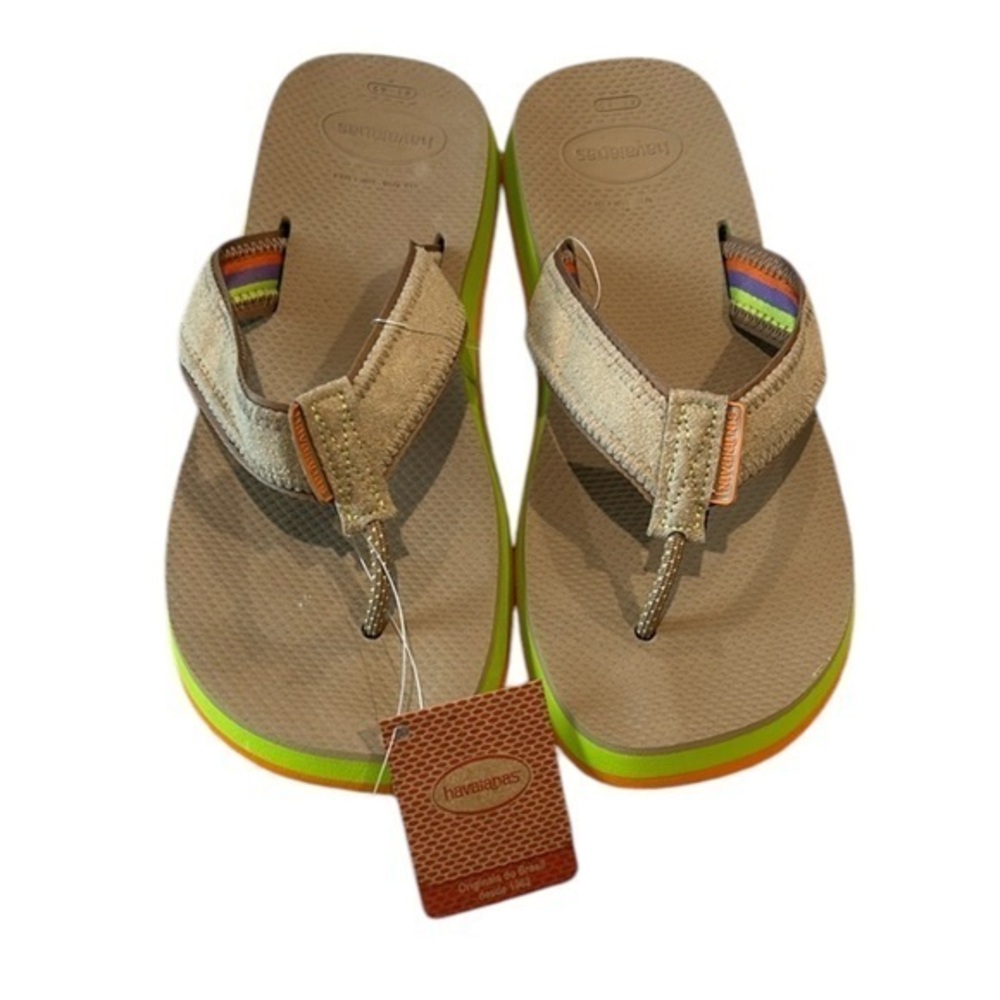 Havaianas Men's Rose Gold Flip Flops size 9/10 made in Brazil